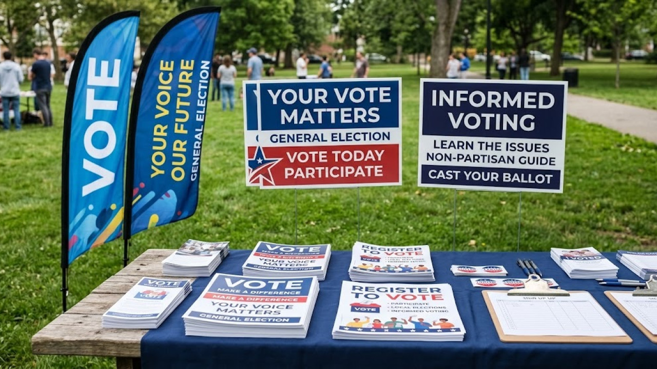 Election Campaign Printing in GTA: Coroplast Signs, Flyers & Feather Flags – Special Offer